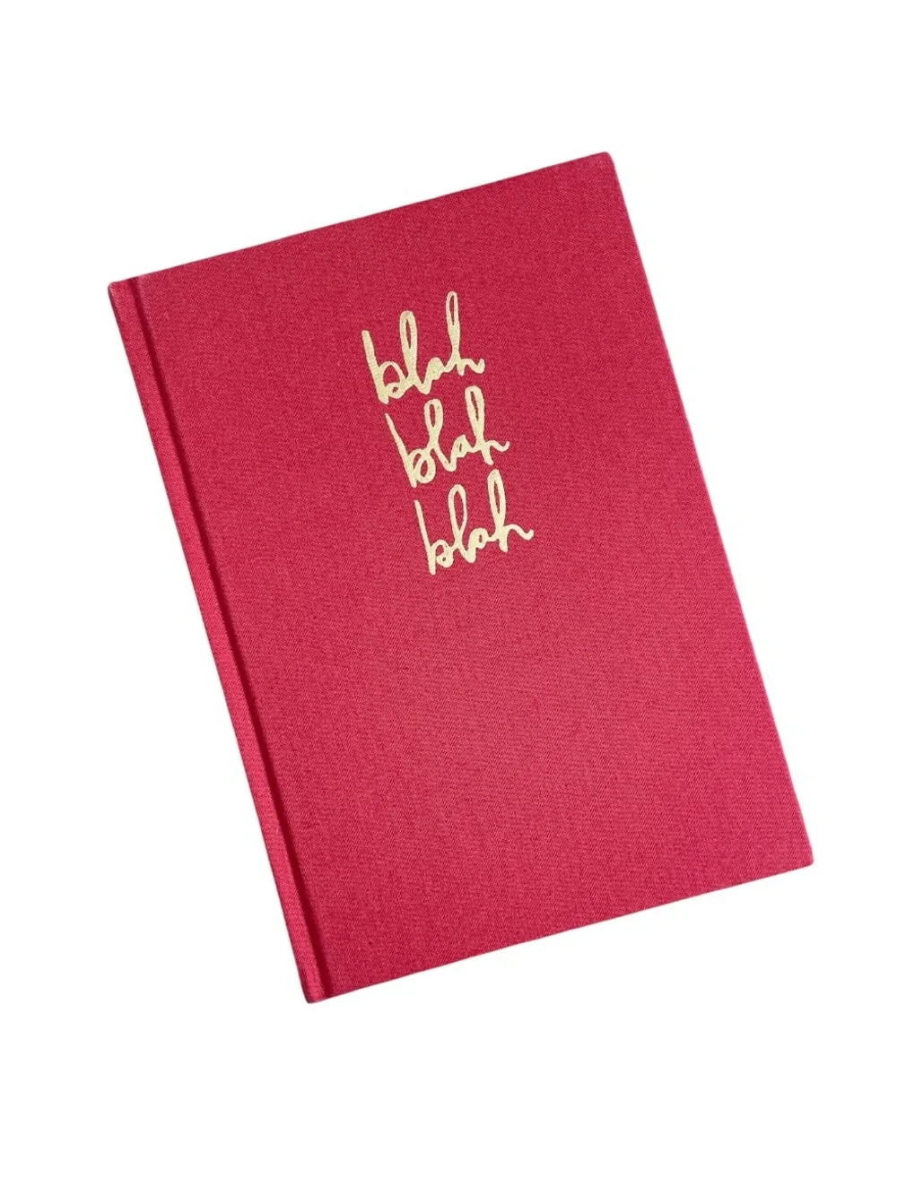 Red Golden Letters Bla bla Lined Journal Notebook Fabric Hardcover 6